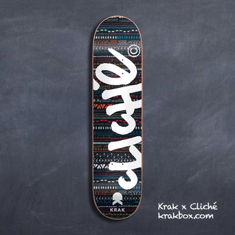 krak x cliche skateboard deck